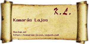 Kamarás Lajos névjegykártya
